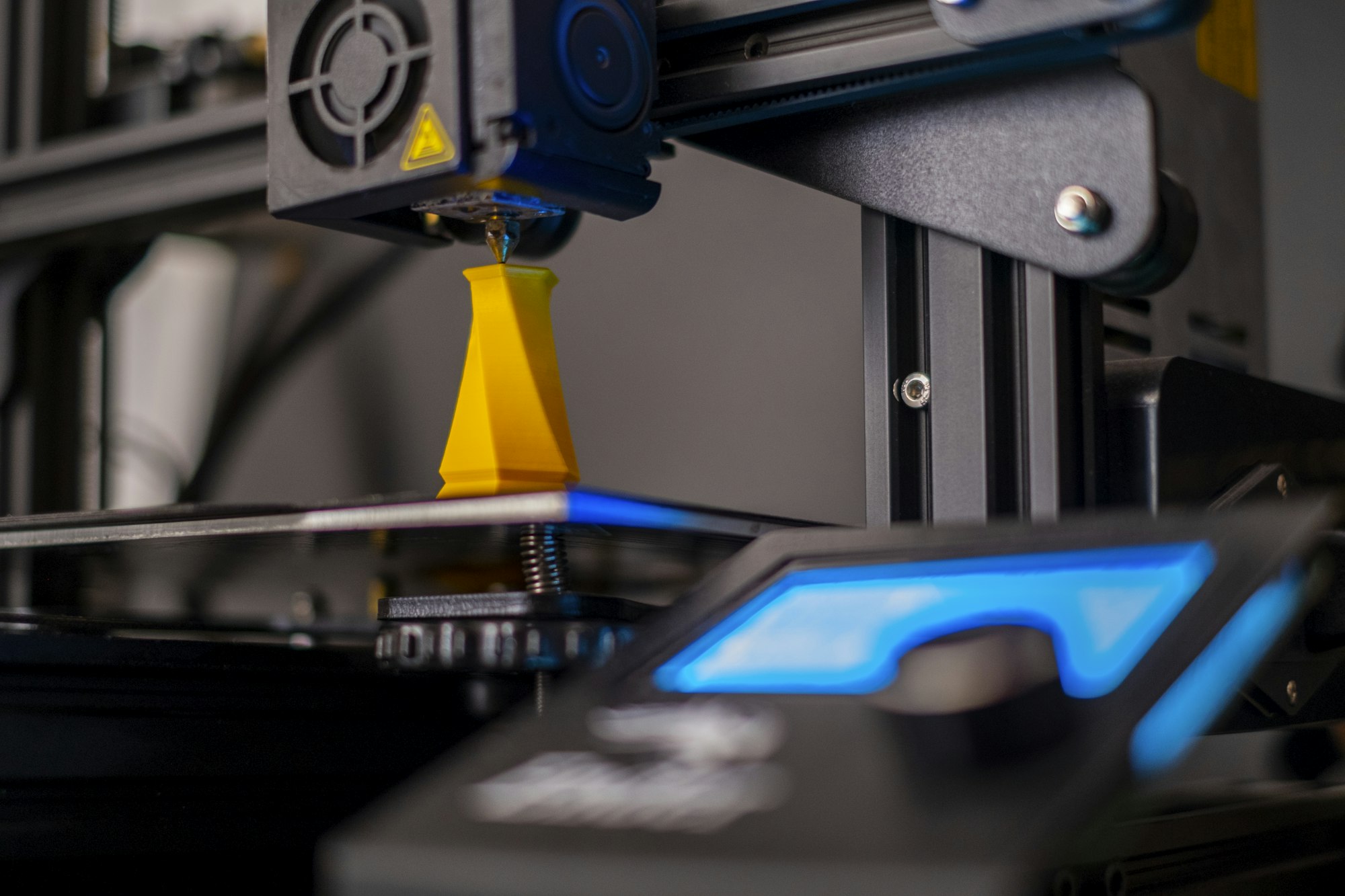 金属3Dプリンターのクローズアップ